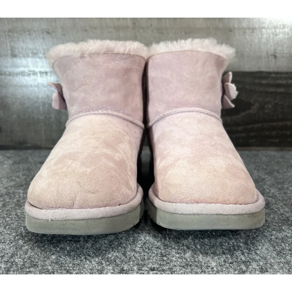 UGG Classic Mini Bailey Button Boots Poppy Pink Suede EU 38 US 7